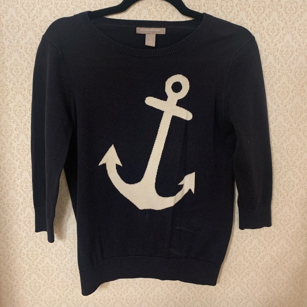 Navy anchor Banana republic sweater